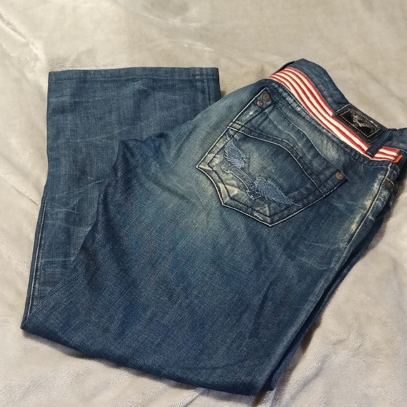 COPY - Robin's Jean distress with sequin stars July 4th  stars, red, white, blu… - Picture 10 of 16